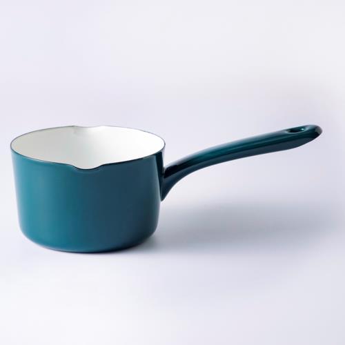 富士ホーロー 富士ホーロー 匠 12cmミルクパン 鉄緑 片手鍋 琺瑯 片手鍋