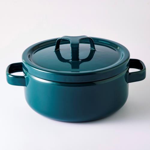 富士ホーロー 富士ホーロー 匠 20cm両手鍋 鉄緑 両手鍋(琺瑯)