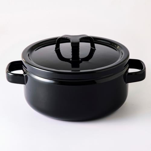 富士ホーロー 富士ホーロー 匠 20cm両手鍋 鉄黒 両手鍋(琺瑯)