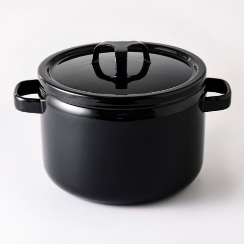 富士ホーロー 富士ホーロー 匠 22cm深鍋 鉄黒 両手鍋(琺瑯)