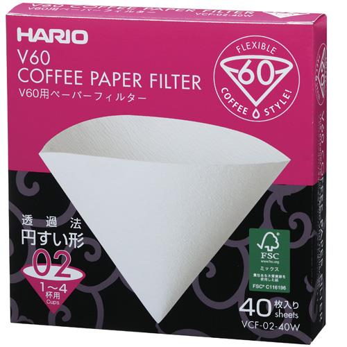 ハリオ(HARIO) V60用ペーパーフィルター02W 40枚入り VCF-02-40W