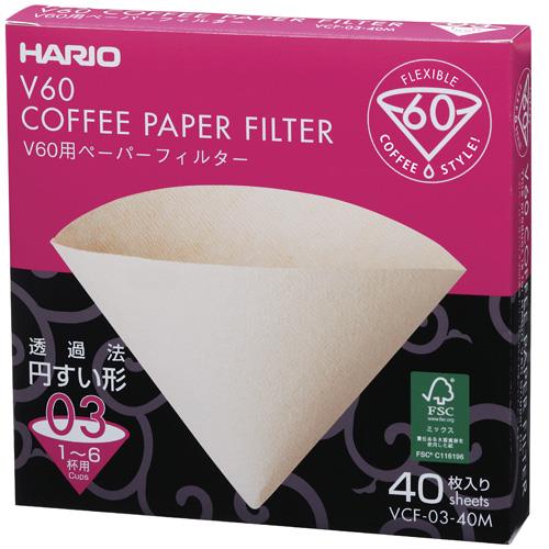 ハリオ(HARIO) V60用ペーパーフィルター03M 40枚入り VCF-03-40M