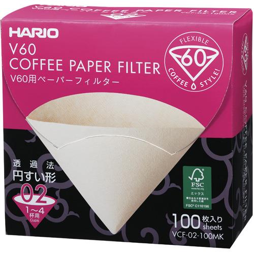 ハリオ(HARIO) V60用ペーパーフィルター02M 100枚箱入り VCF-02-100MK