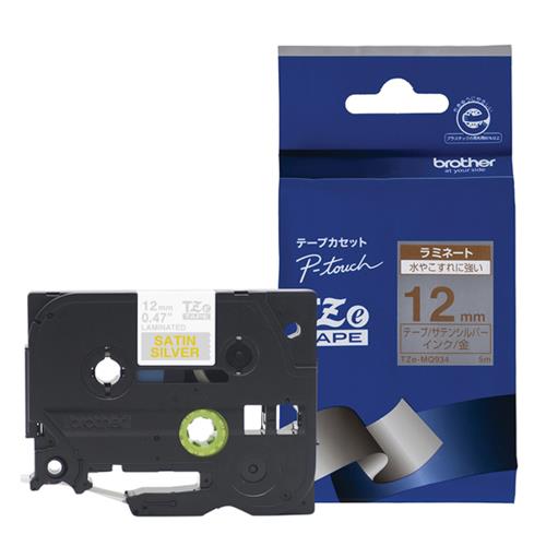 ブラザー(brother) TZe-MQ934 ピータッチ おしゃれテープ 金文字/サテンシルバー つや消し 12mm