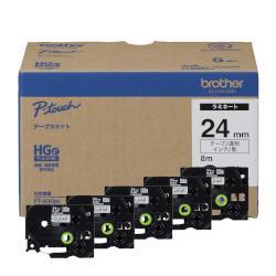 ブラザー(brother) HGe-151V ピータッチ HGeテープ ラミネートテープ 黒文字/透明 24mm幅
