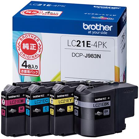 ブラザー(brother) LC21E-4PK 純正 インクカートリッジ 4色パック