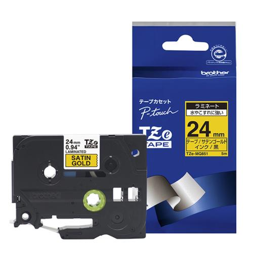 ブラザー(brother) TZe-MQ851 ピータッチ おしゃれテープ 黒文字/サテンゴールド つや消し 24mm