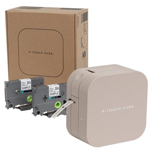 ブラザー(brother) PT-P300BTLT ラテ ラベルライター ピータッチ キューブ スマホ接続専用 12mm幅対応