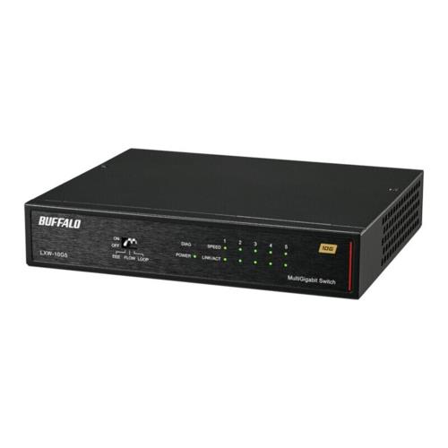 バッファロー(BUFFALO) LXW-10G5 10Gbps対応 5ポート スイッチングハブ スマート冷却ファン搭載 メタル筐体 マグネット付