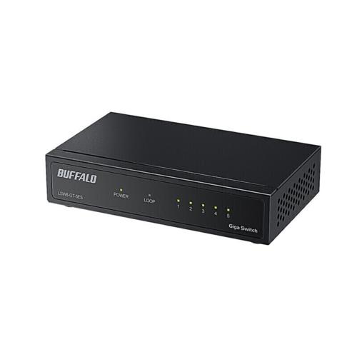 バッファロー(BUFFALO) LSW8-GT-5ES/BK Giga5ポート スイッチングハブ 電源外付け 金属筐体 マグネット付属
