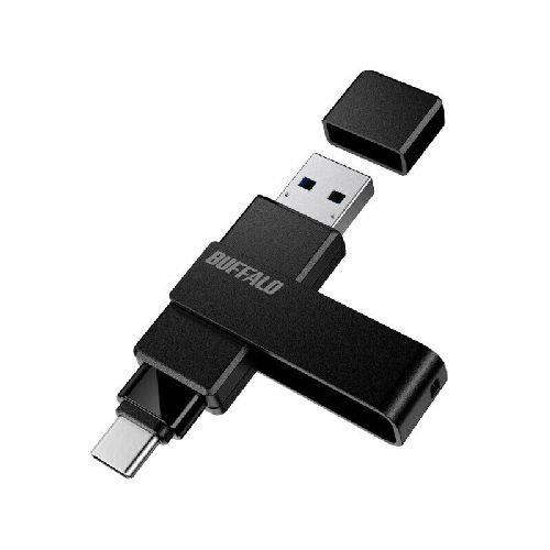 バッファロー(BUFFALO) RUF3-ACR256G-BK ブラック USB 3.2 Gen1 Type-C/Type-A両対応 回転式USBメモリー 256GB