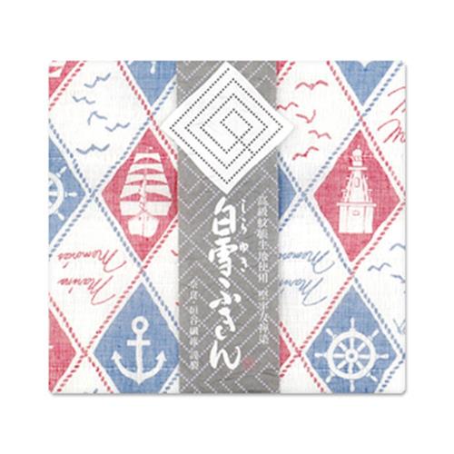 白雪ふきん(shirayuki) 白雪友禅ふきん マリン レッド&ブルー