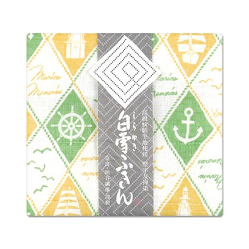 白雪ふきん(shirayuki) 白雪友禅ふきん マリン イエロー&グリーン