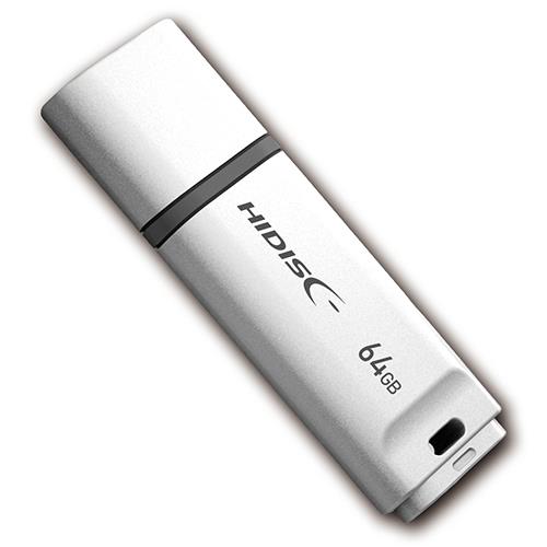 磁気研究所 HIDISC USB2.0 フラッシュドライブ 64GB 白 キャップ式 データ復旧サービス付