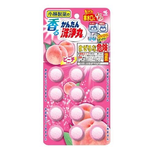 小林製薬 香るかんたん洗浄丸 ピーチの香り 12錠