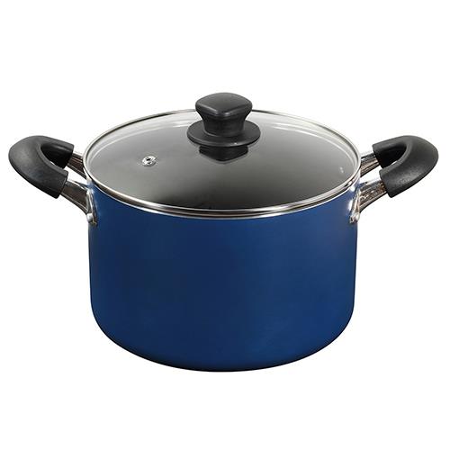 ベストコ NQ-0264 ブルー 極深 IHキャセロール 両手鍋 22cm IH対応