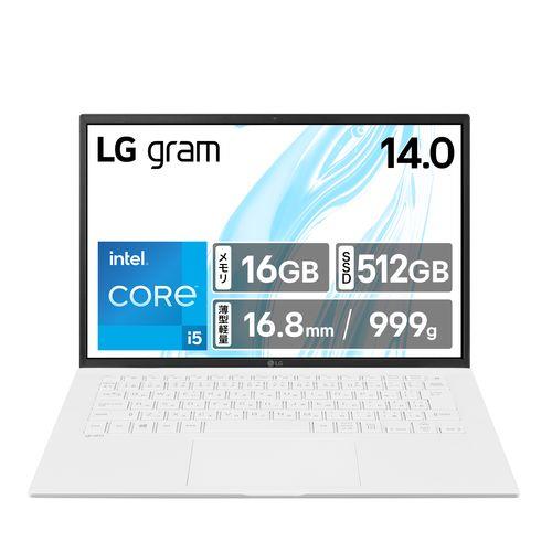 LGエレクトロニクス(LG) 14Z90RU-GP51J LG gram 14型 Core i5/16GB/512GB スノーホワイト Windows 11 Pro ノートパソコン
