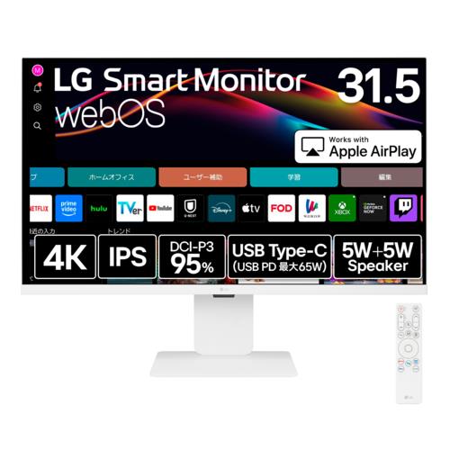 LGエレクトロニクス(LG) 32U830SA-W webOS搭載 31.5インチ 4K LG Smart Monitor IPSディスプレイ モニター
