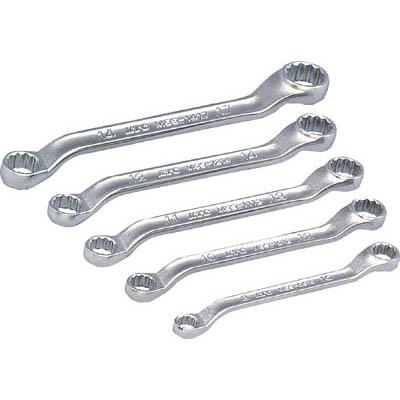 京都機械工具 TM5S05 45°×6°ショートめがねレンチセット 5本組