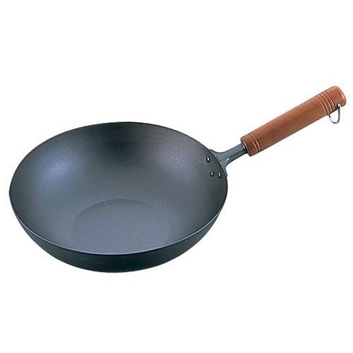 長谷元 純チタン 木柄いため鍋 26cm