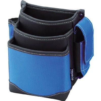 トラスコ中山 TWP3-BL 腰袋 3段 携帯電話ホルダー付き ブルー