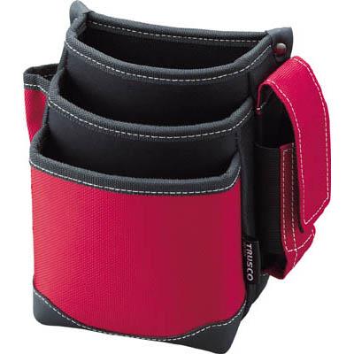 トラスコ中山 TWP3-R 腰袋 3段 携帯電話ホルダー付き レッド