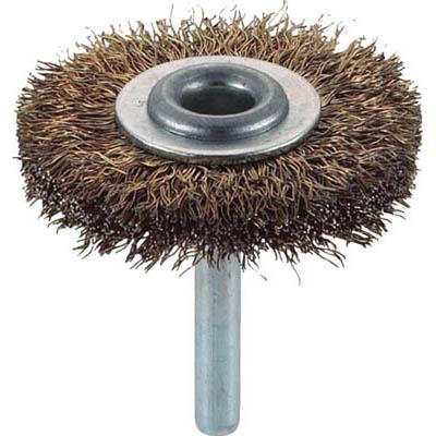 トラスコ中山 TB-6221 軸付ホイールブラシ φ50X軸6 真鍮メッキ鋼線 線径0.25