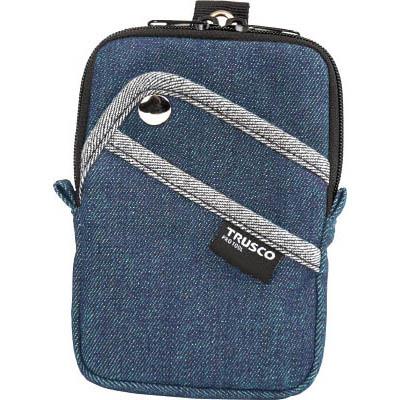 トラスコ中山 TDC-K103 デニムコンパクトケース 3ポケット ブルー