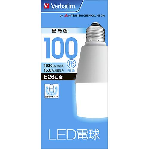 三菱ケミカルメディア LDT15D-G/V2 LED電球 T形 昼光色 E26口金 100W形相当 1520lm