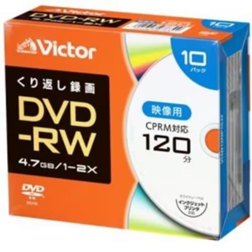 Verbatim(バーベイタム) VHW12NP10J2 Victor 繰り返し録画用 DVD-RW 2倍速 プリンタ対応 10枚 ケース入り