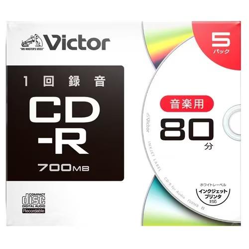 Verbatim(バーベイタム) AR80FP5J2 Victor 音楽用 CD-R プリンタ対応 5枚 ケース入り
