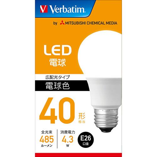 三菱ケミカルメディア LDA4L-G/LCV2 LED電球 広配光 電球色 E26口金 40W形相当 485lm