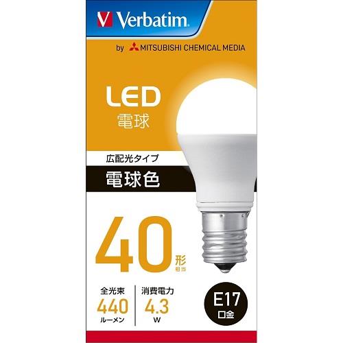 三菱ケミカルメディア LDA4L-E17-G/LV4 電球色 LED電球 E17口金 400 440lm