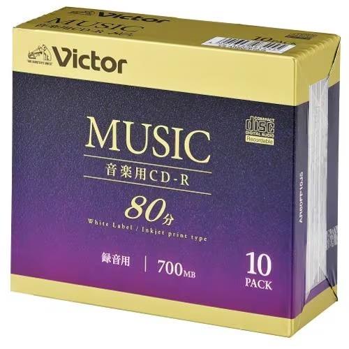 ビクター(Victor) AR80FP10J5 Victor 音楽用 24倍速 CD-R 10枚パック 700MB 80分