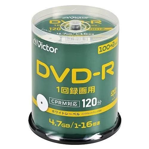 ビクター(Victor) VHR12JP102SJ5Y Victor DVD-R 4.7GB 録画用 16倍速 102枚パック 120分