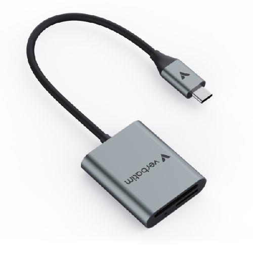 Verbatim(バーベイタム) SDMSD4CRV1 シルバー SD/microSDカードリーダー USB-TypeC HS-II対応 PC スマホ対応