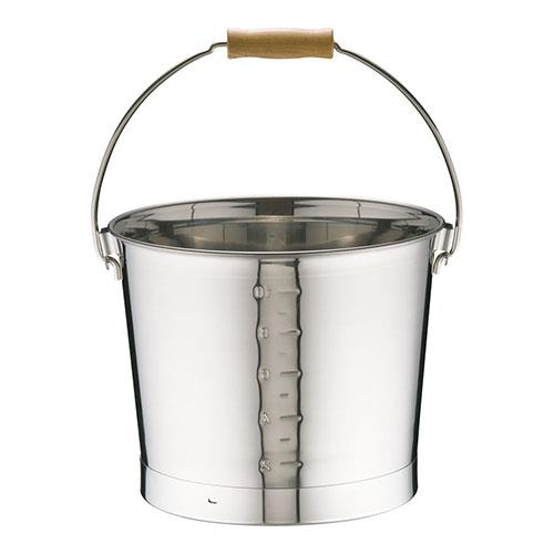 大屋製作所 18-8プレスバケツ 目盛付 10L