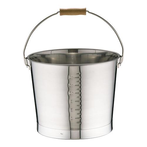 大屋製作所 18-8プレスバケツ 目盛付 15L