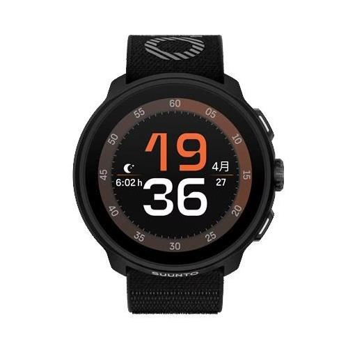 【長期保証付】SUUNTO(スント) SS051109000 オールブラック ウェアラブルウォッチ 46mmテキスタイルストラップ AMOLEDディスプレイ