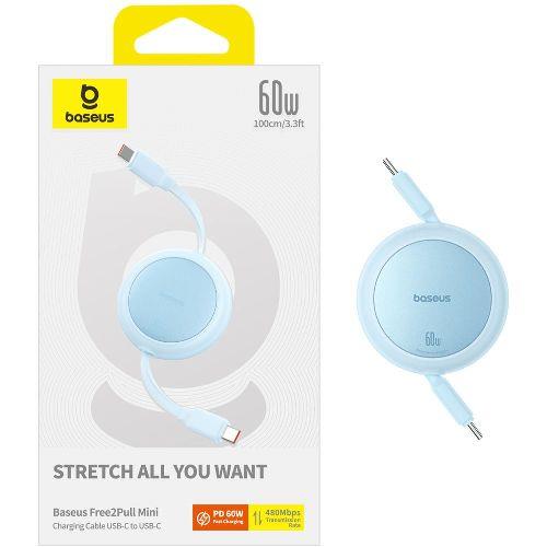 Baseus(ベースアス) P10364500311-01 ギャラクシーブルー Free2Pull 巻き取り式USB-Cケーブル60W 1m