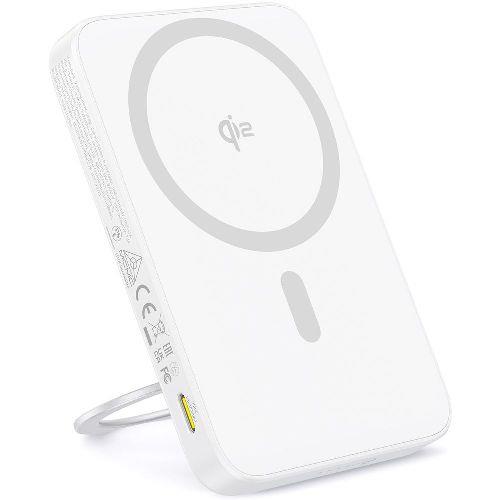 Baseus(ベースアス) P10076800213-01 ムーンホワイト PicoGo Qi2 モバイルバッテリー 20W 5000mAh リングスタンド付き