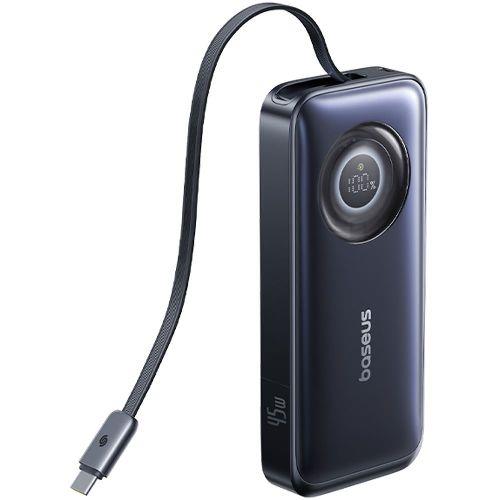 Baseus(ベースアス) E0027G00 コズミックブラック EnerCore CR11 巻取式ケーブル内蔵モバイルバッテリー10000mAh 45W