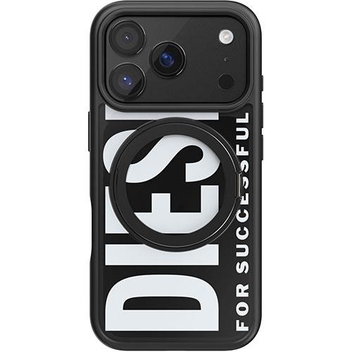 DIESEL(ディーゼル) iPhone17 Pro用 Diesel Ringstand-Magsafe Case FW24 black/white iPhone17Proケース 60405