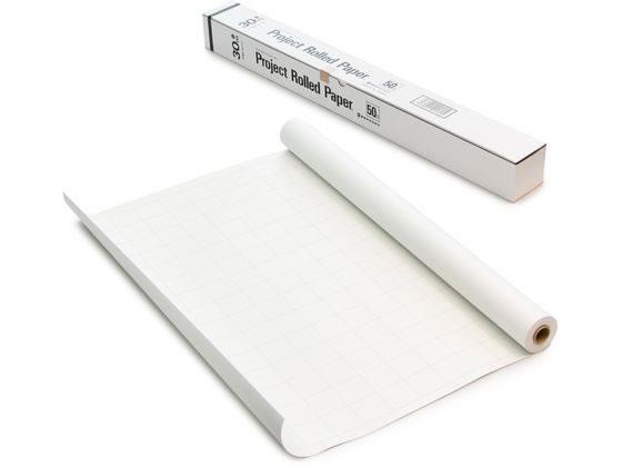 オキナ プロジェクトロール 50mm方眼 白[代引不可]【仕入先直送品Ａ】