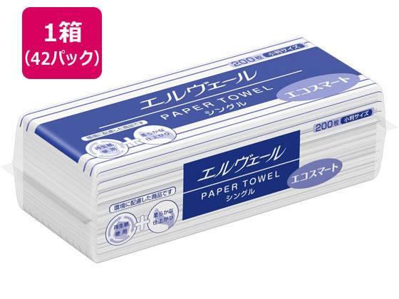 大王製紙 エルヴェール エコスマート シングル 小判 200枚×42パック[代引不可]【仕入先直送品Ａ】