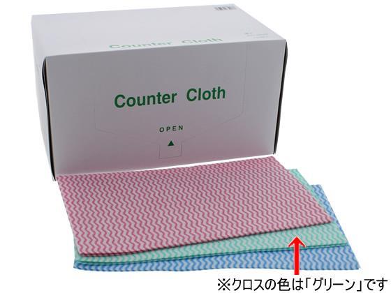 その他 KCC/カウンタークロス 薄手 35×60cm グリーン 100枚[代引不可]【仕入先直送品Ａ】
