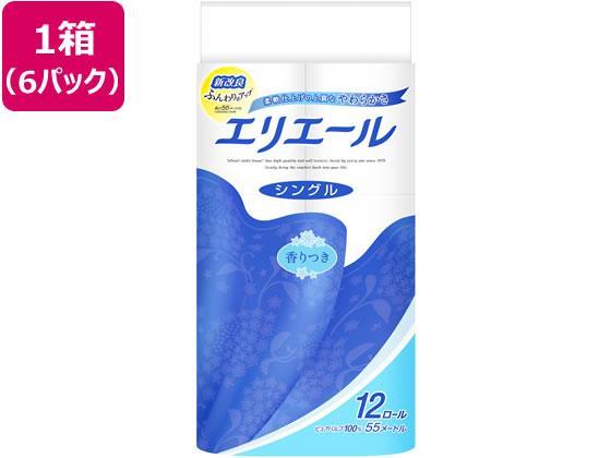 大王製紙 エリエール トイレットティシュー 55m シングル 12ロール×6袋[代引不可]【仕入先直送品Ａ】