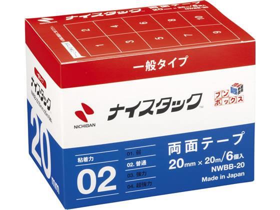 ニチバン 再生紙両面テープ ナイスタック ブンボックス 6巻[代引不可]【仕入先直送品Ａ】