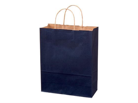 スーパーバッグ カラー紙手提げ袋 紺 S 50枚[代引不可]【仕入先直送品Ａ】