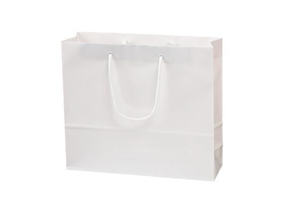 スーパーバッグ ラミネート紙手提袋 白無地 M 10枚[代引不可]【仕入先直送品Ａ】